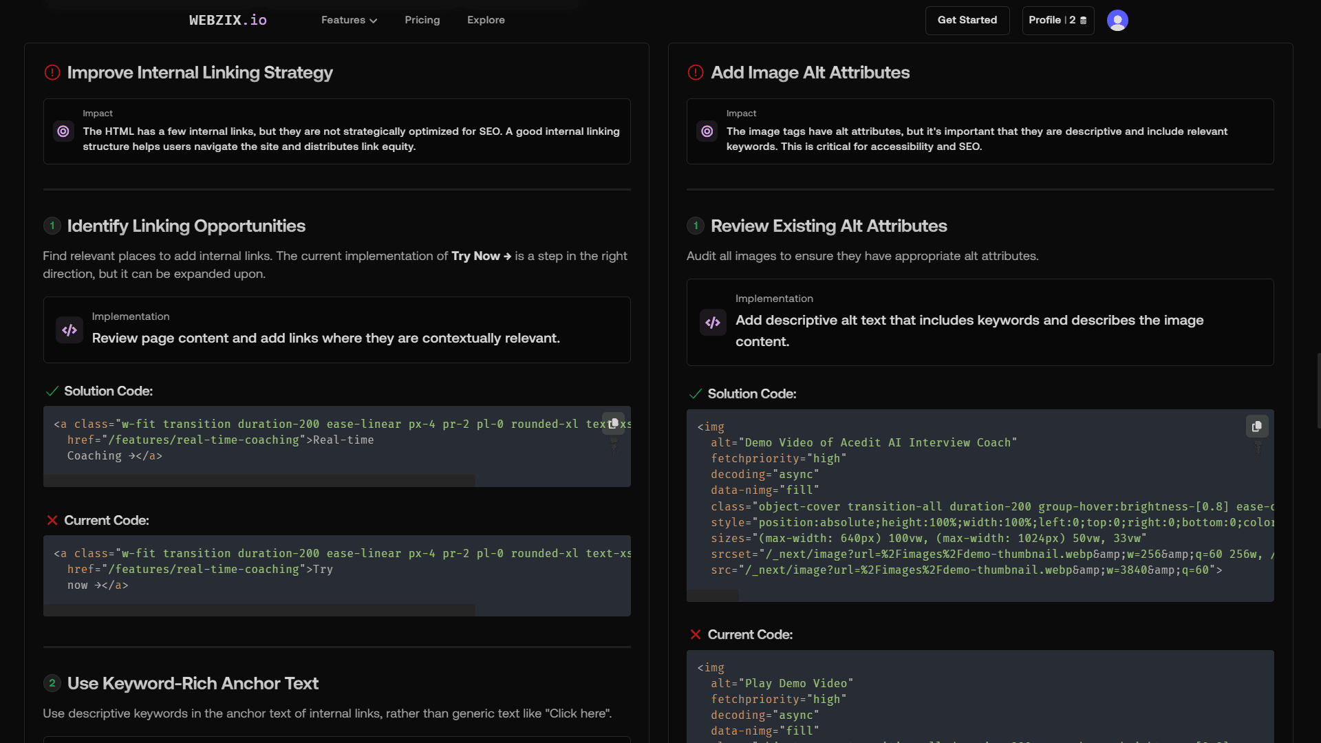 SEO dashboard